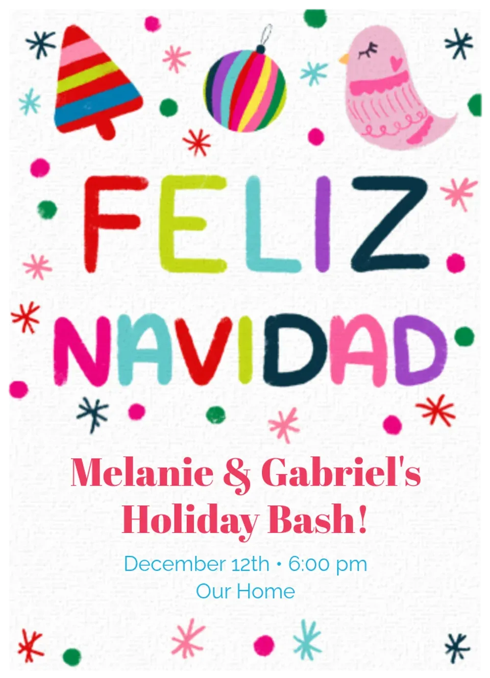 Feliz Navidad Bright card