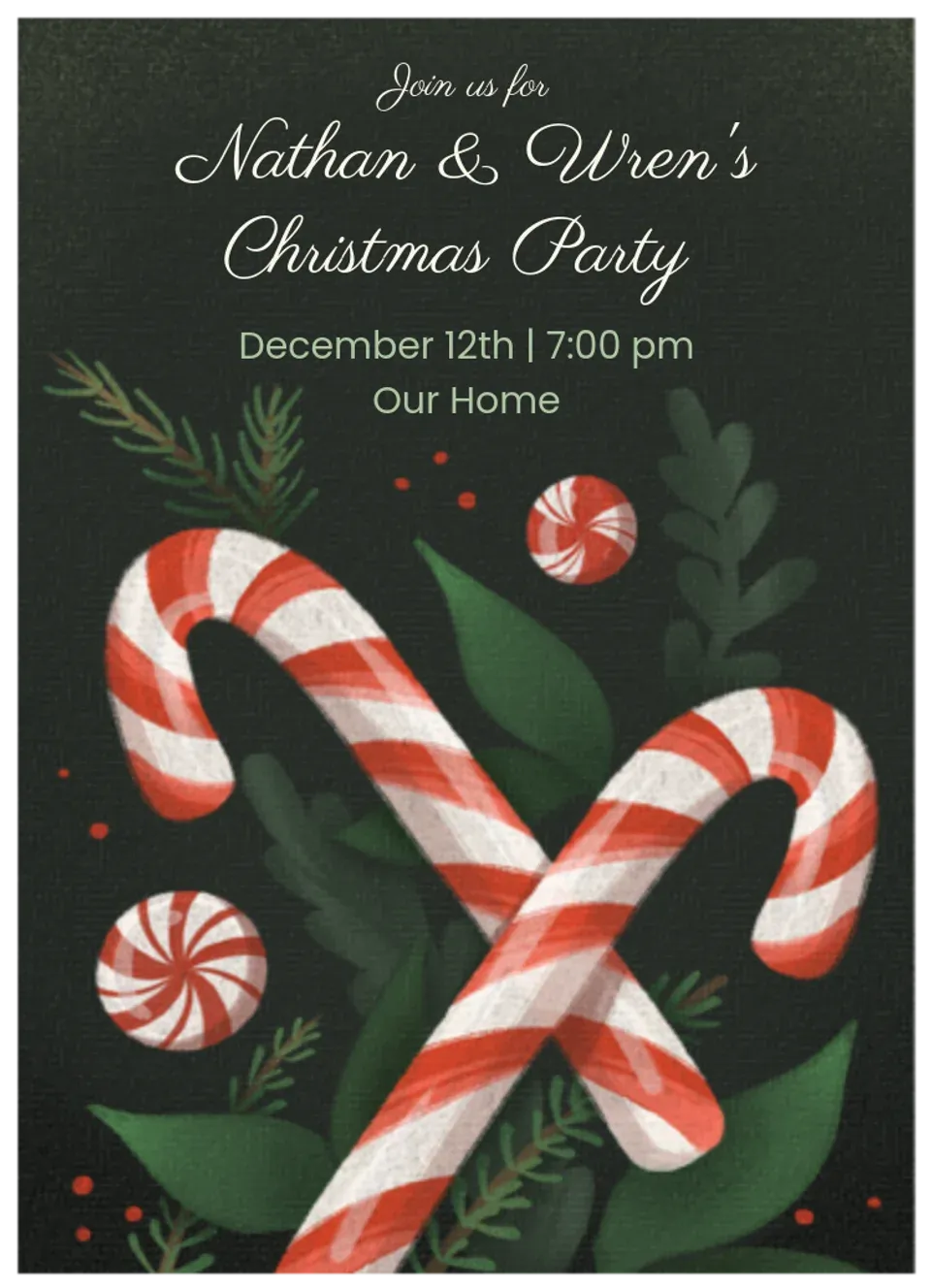 Peppermint Christmas card