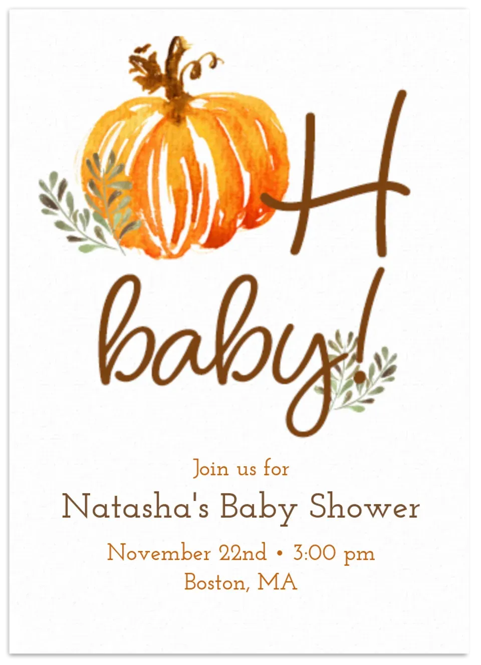 Oh Baby Pumpkin card