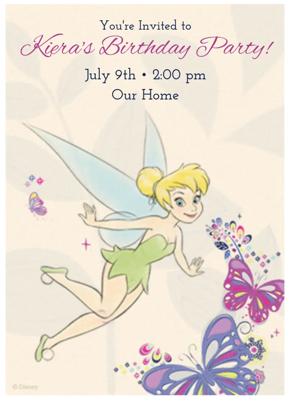 Tinker Bell Butterfly card
