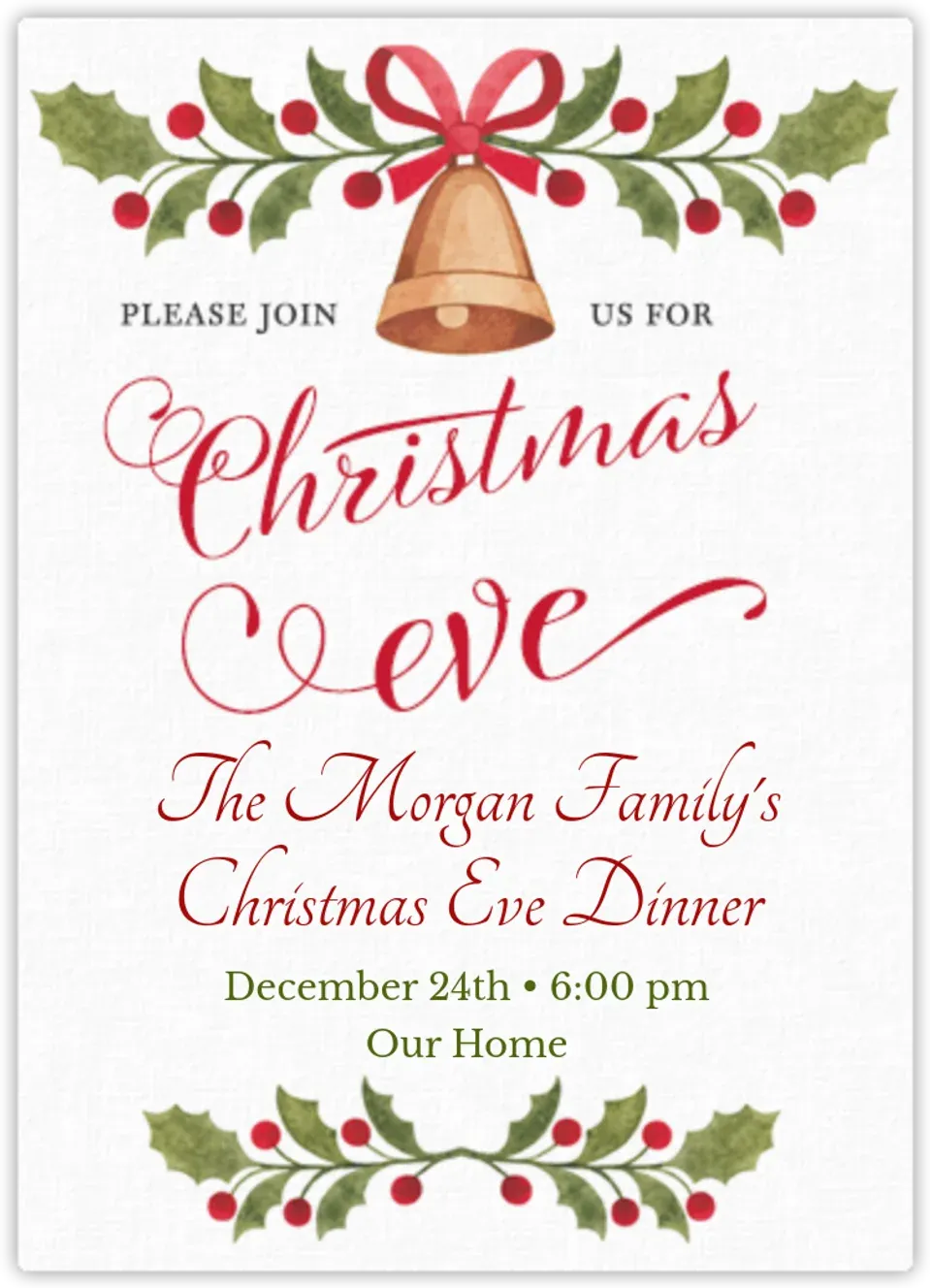 Christmas Eve Bell card