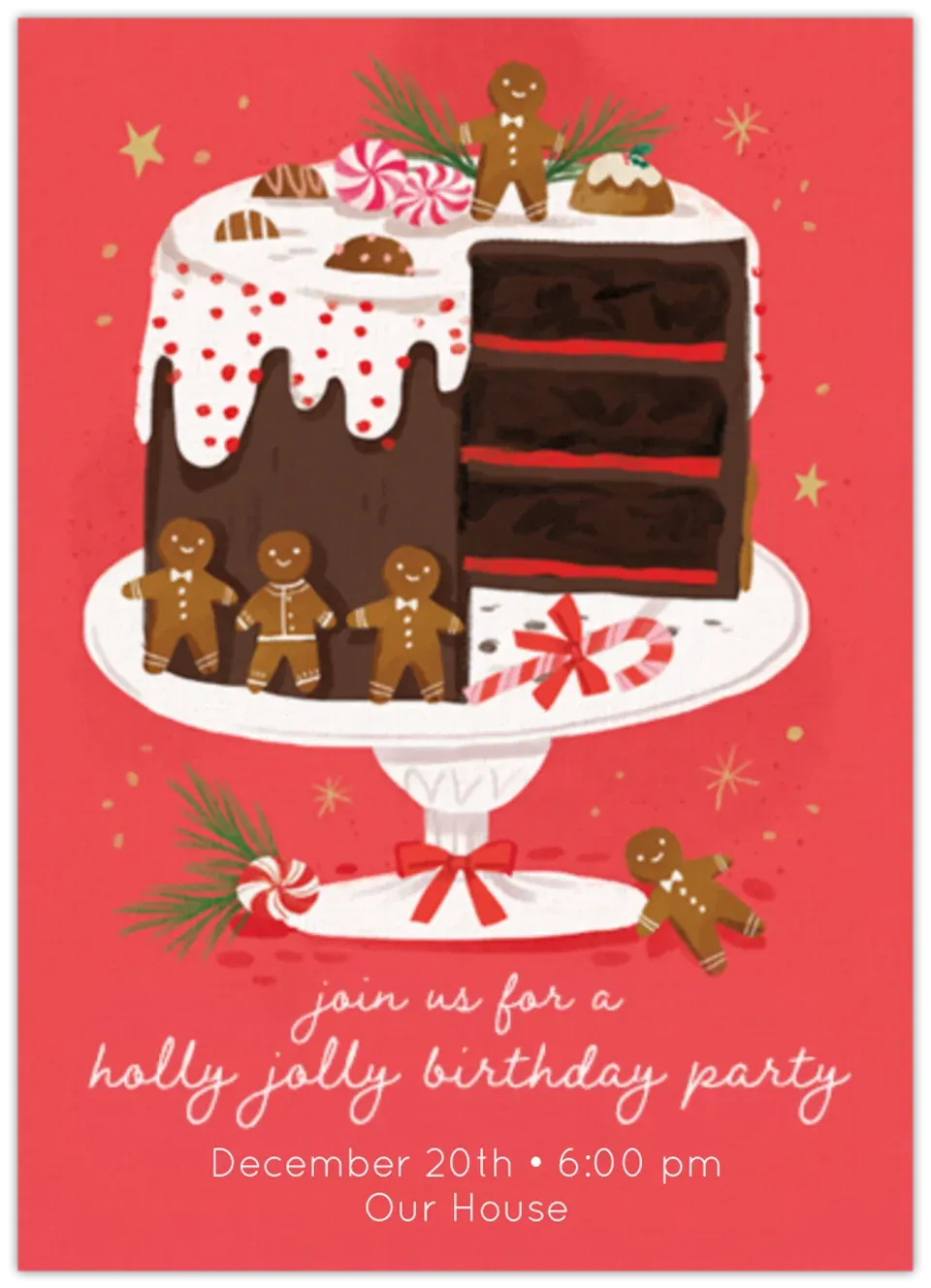 Holly Jolly Birthday card