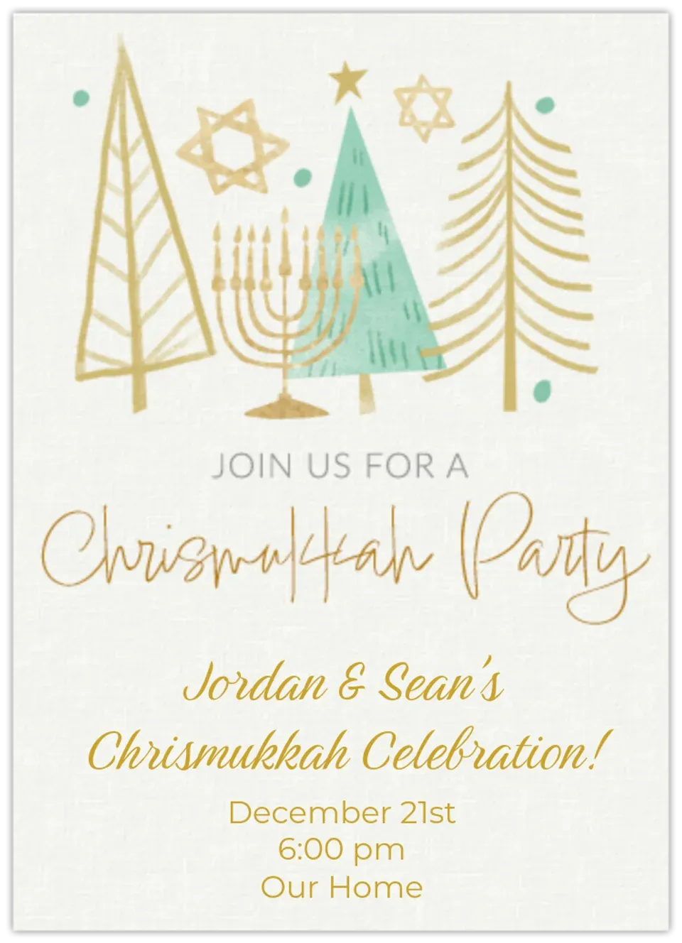 Chrismukkah Party card