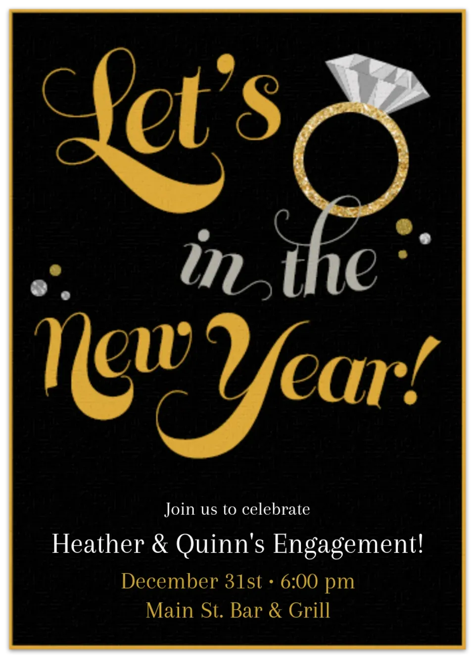 New Year's Engagement card