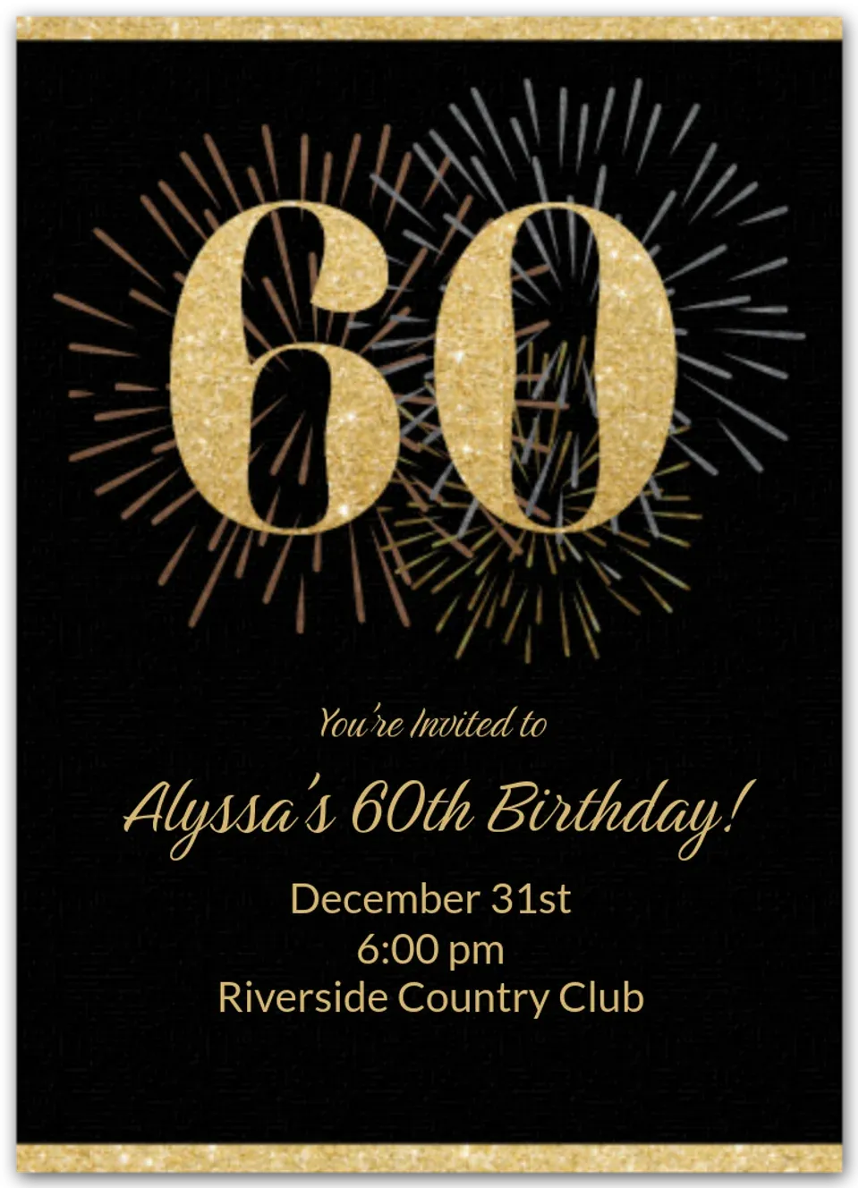 Milestone Fireworks Birthday 60 card