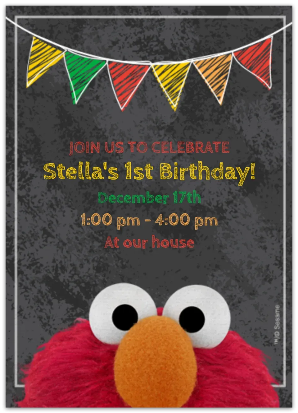 Elmo Chalkboard card