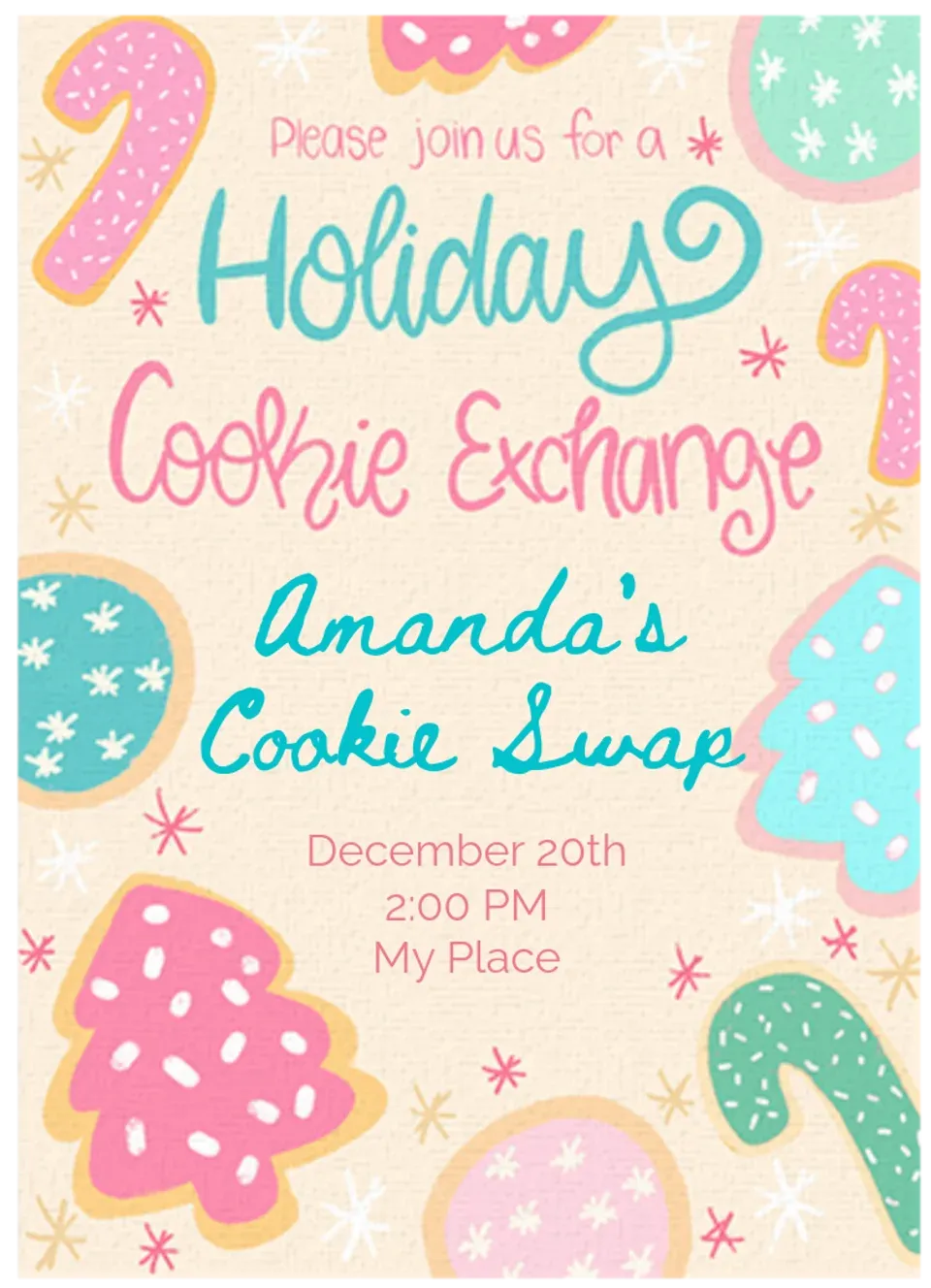Cookie Exchange in Pastel card