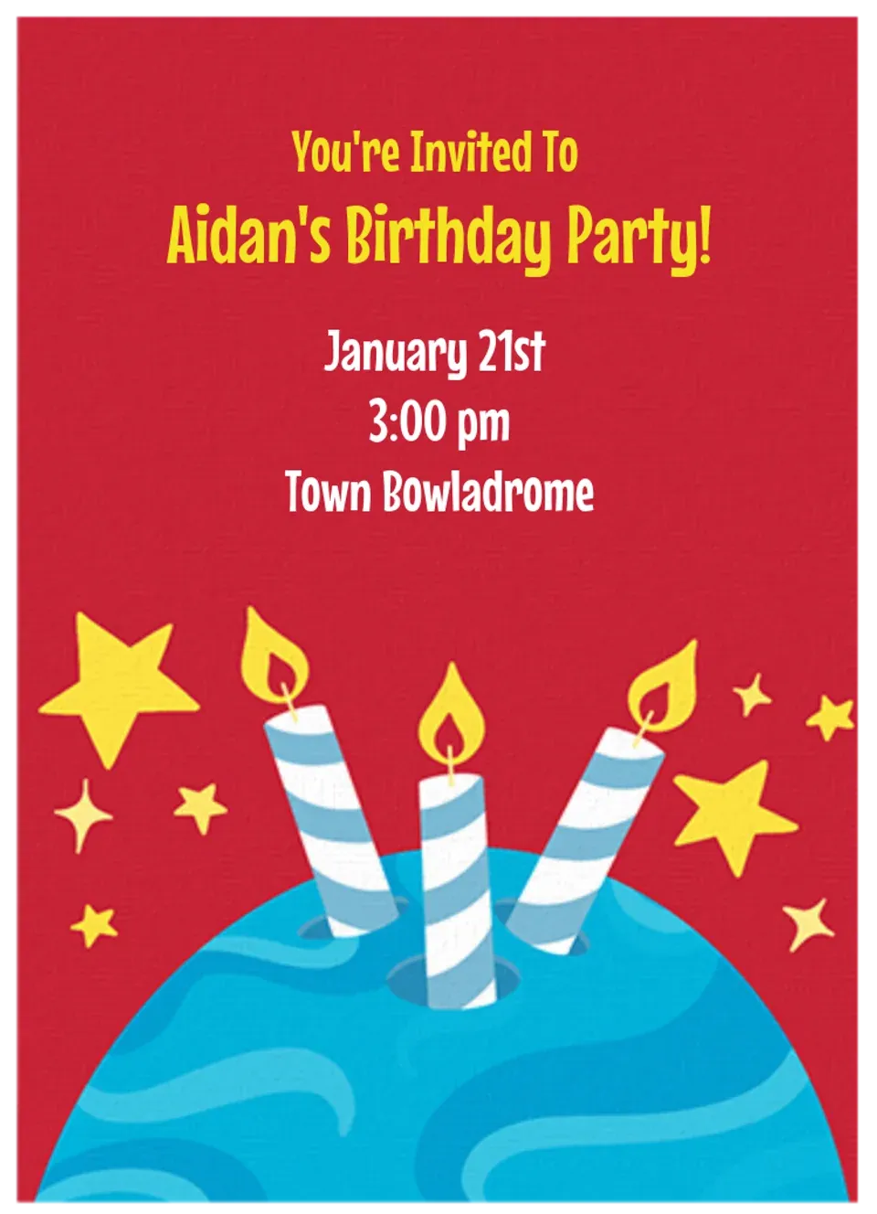 Bowling Candles card