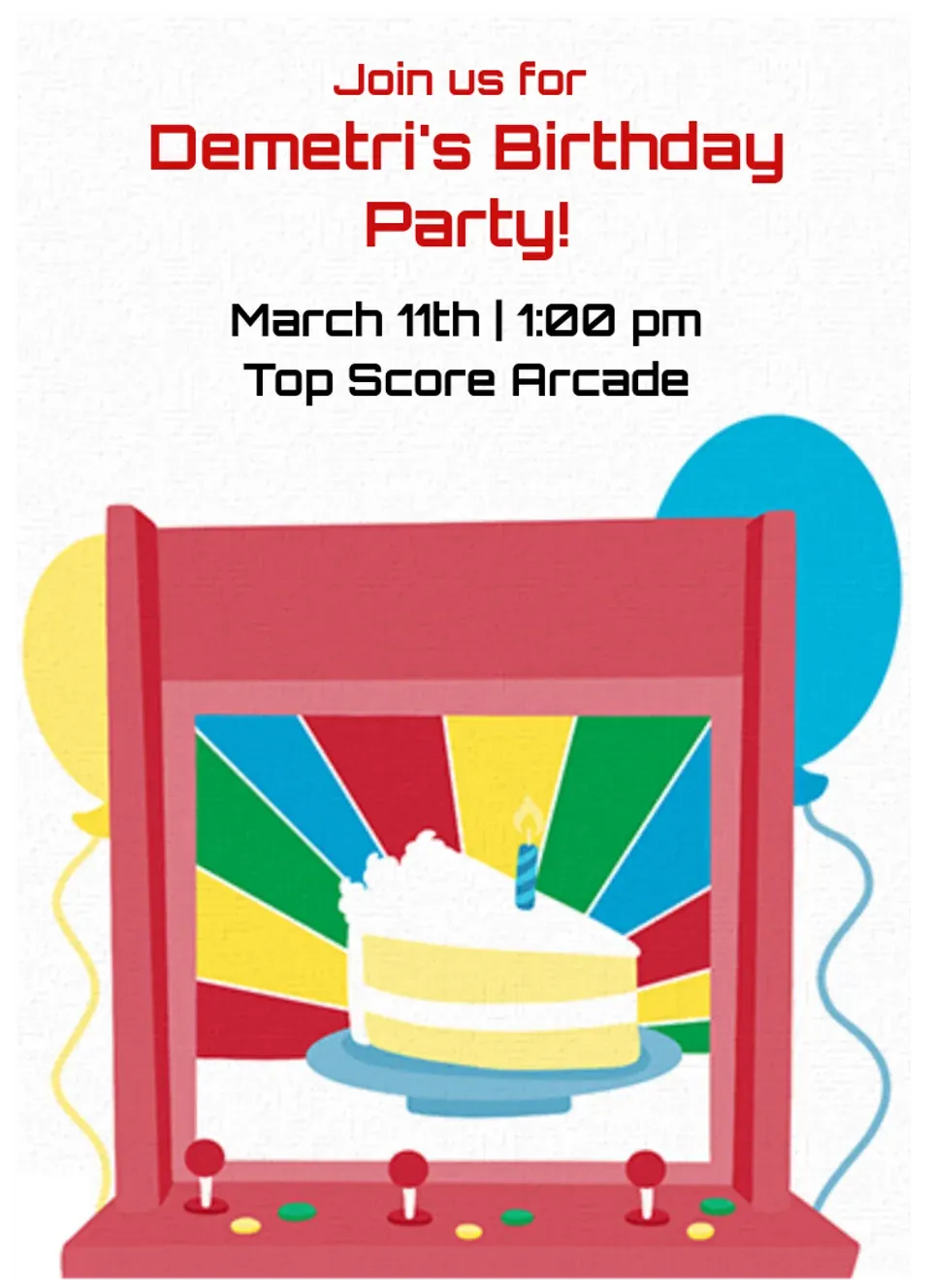 Arcade Cake  card