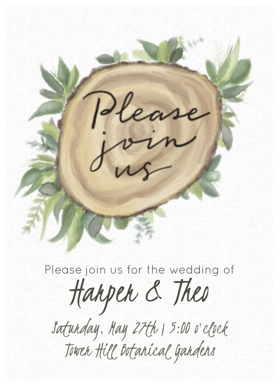 Wood & Greenery card