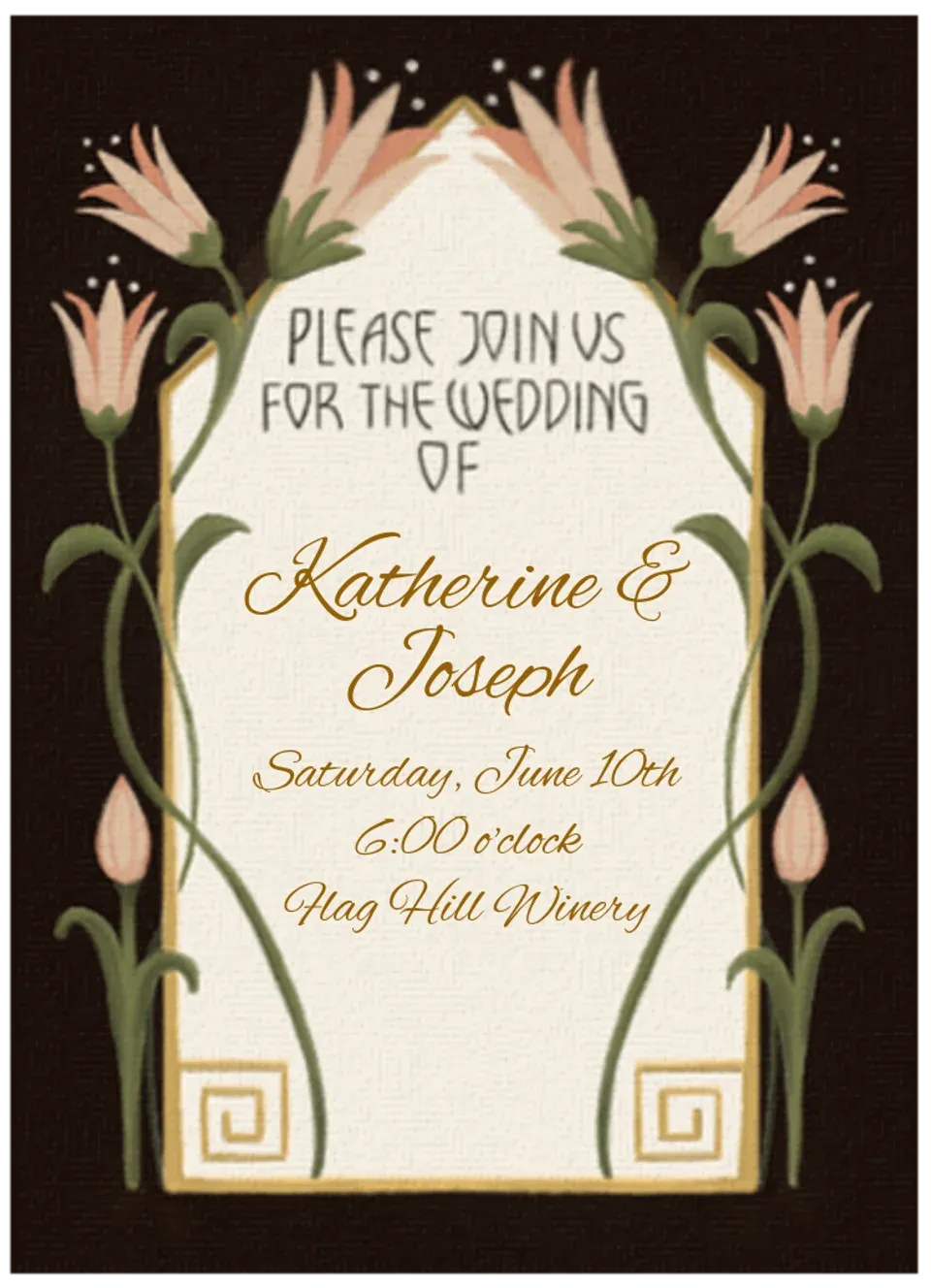 Nouveau Wedding card