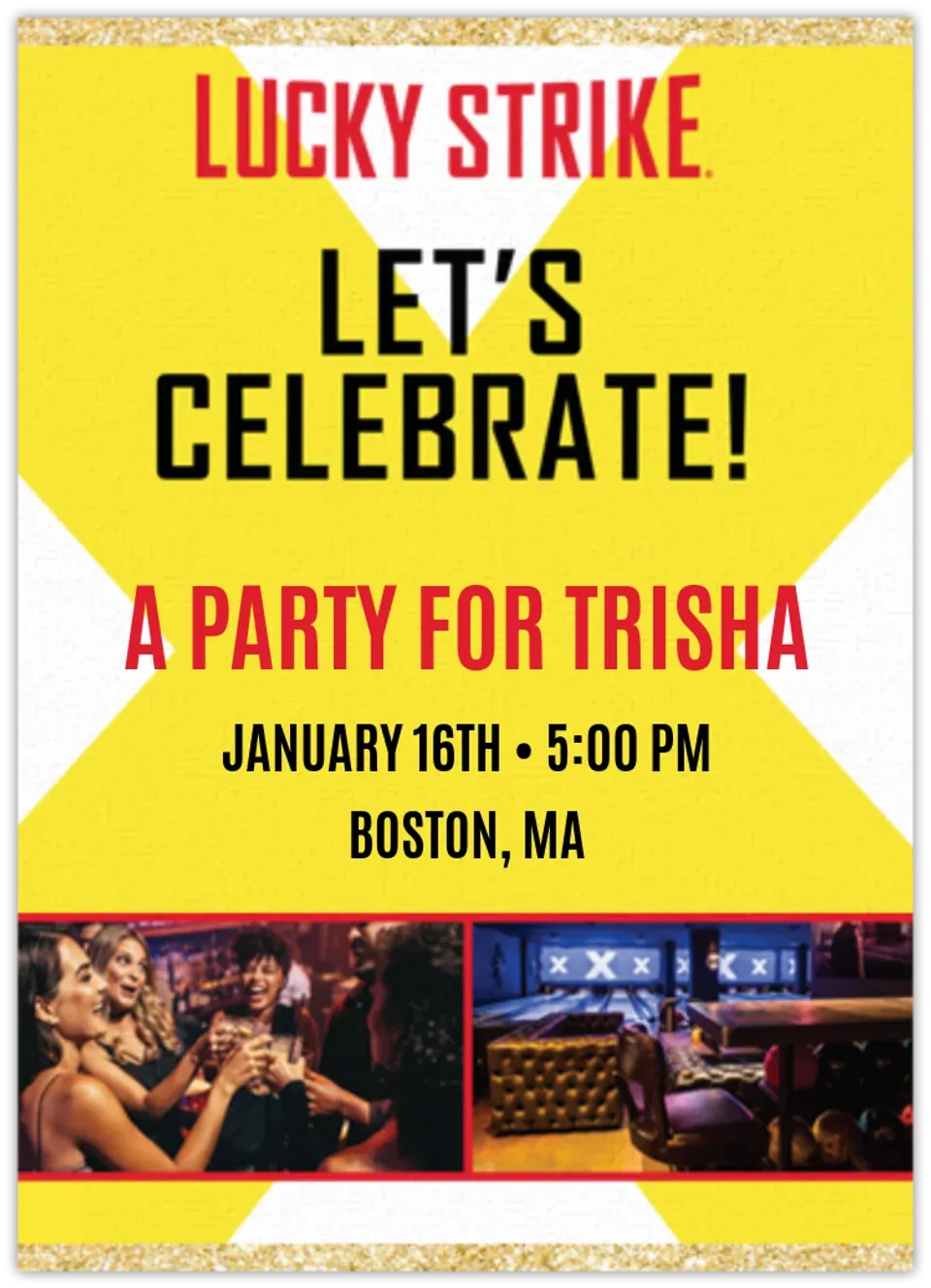 Lucky Strike | Gold Celebration card