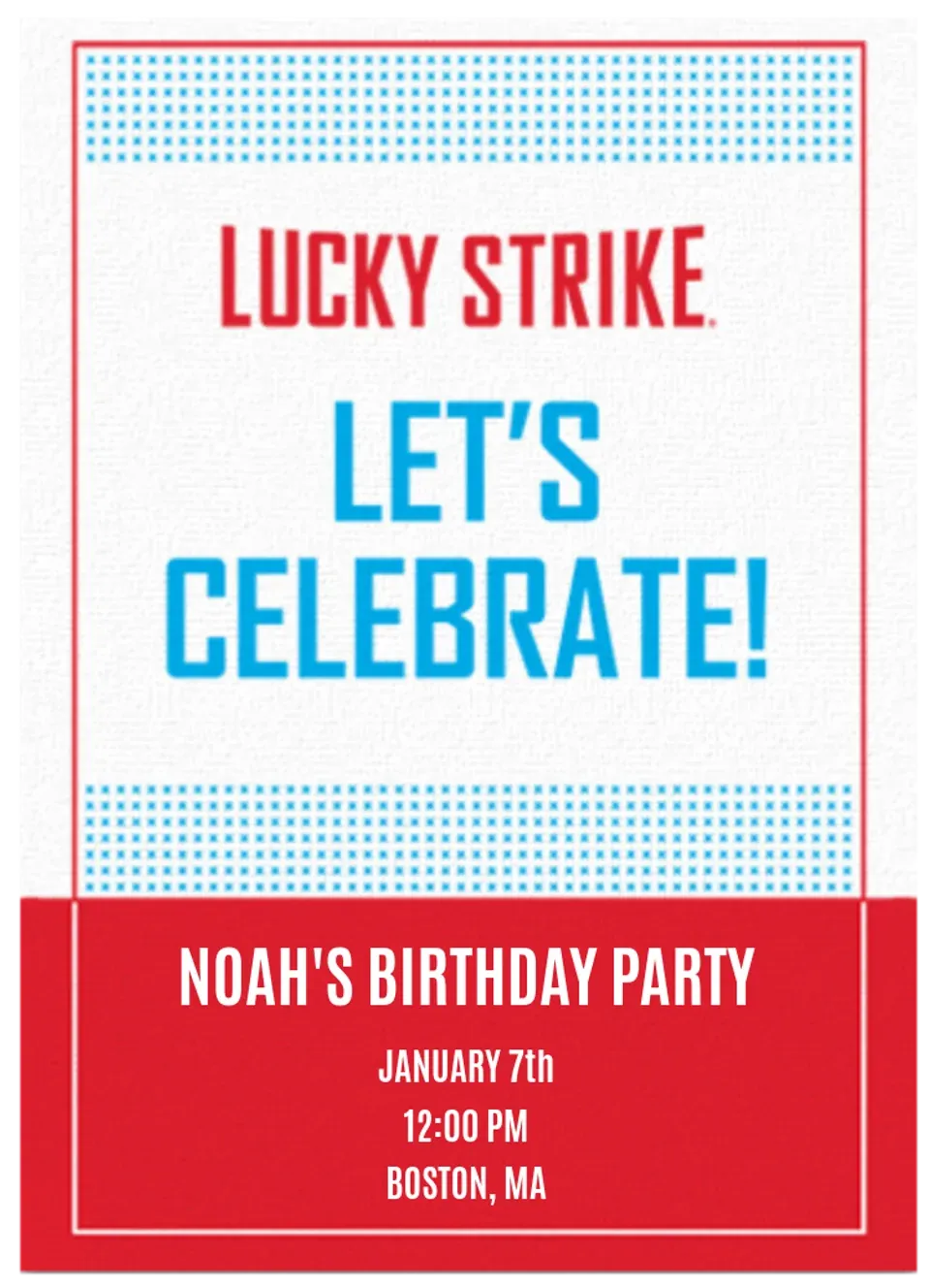 Lucky Strike | Let's Celebrate card