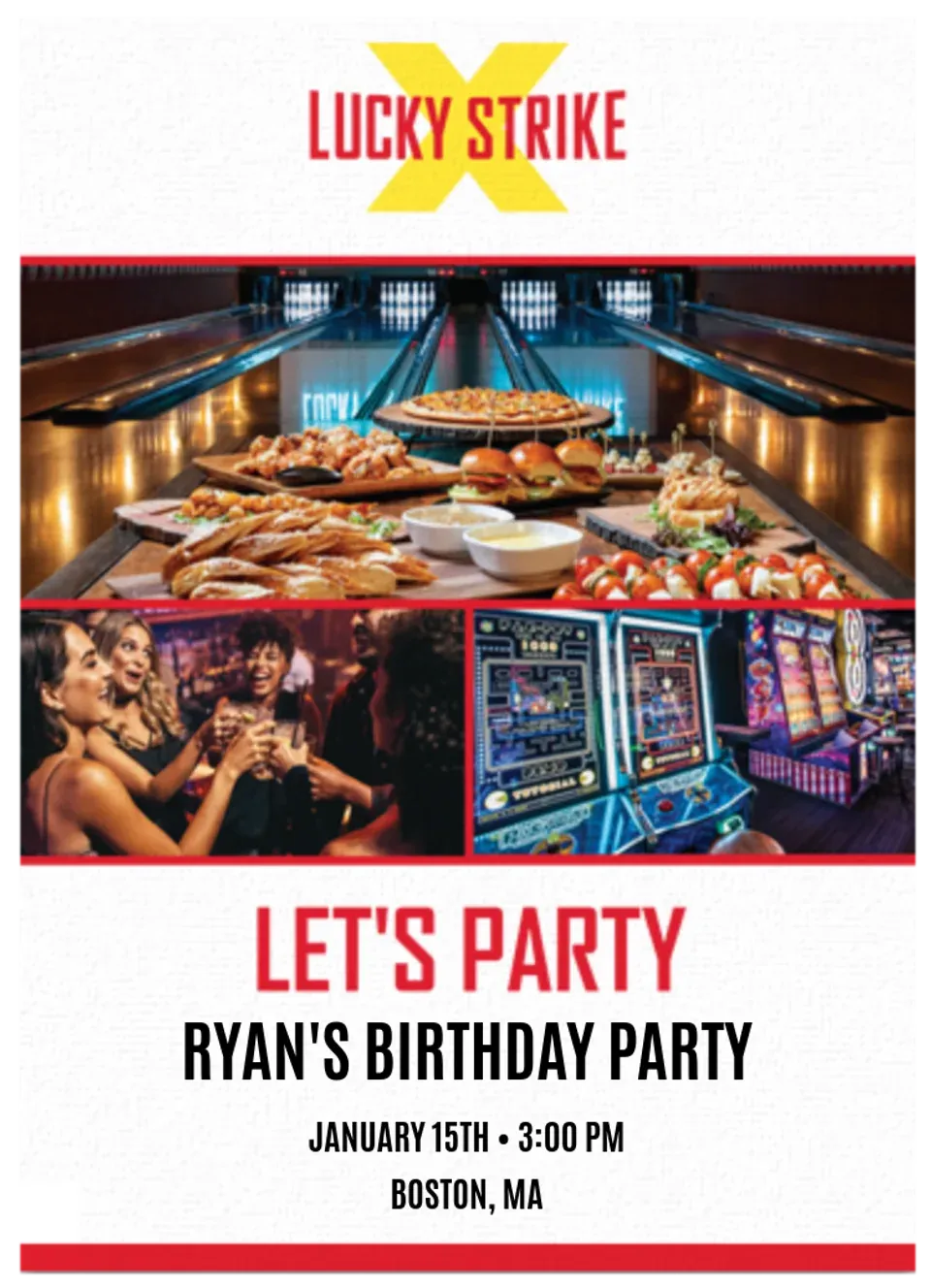 Lucky Strike | Arcade Party card