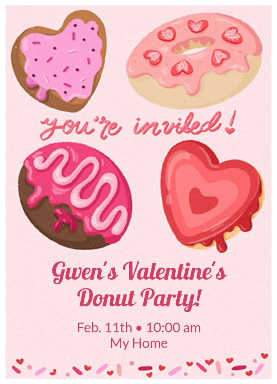 Valentine Donut Party card