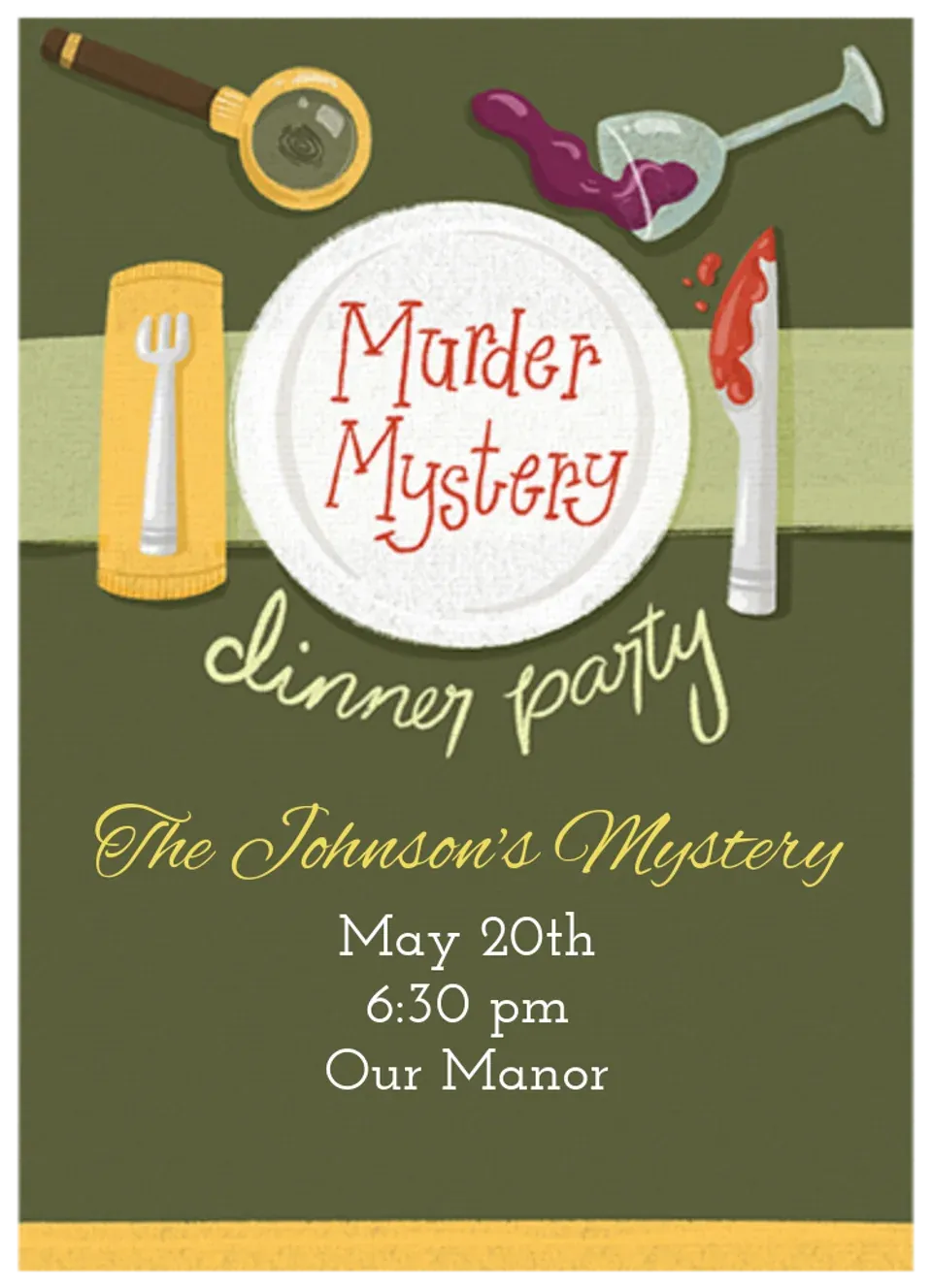Murder Mystery Dinner card