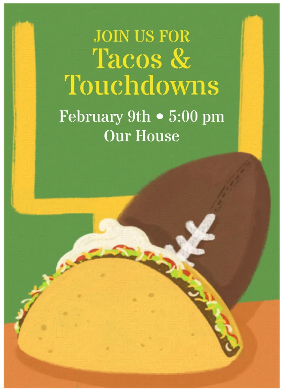 Tacos & Touchdowns card