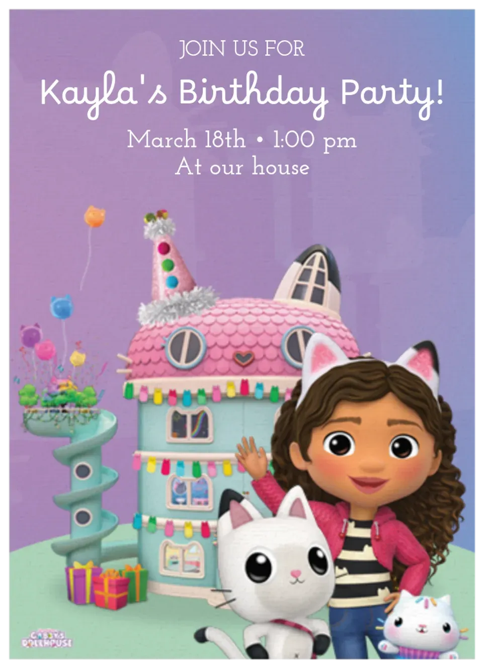 Gabby's Dollhouse | Birthday Party card