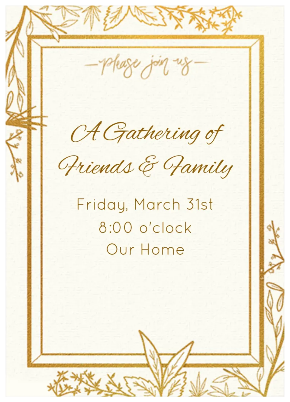 Golden Greenery card