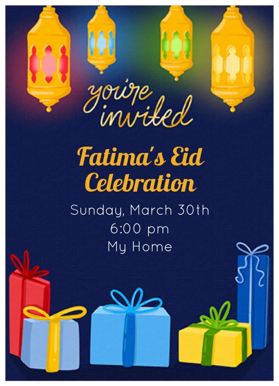 Eid Gift Exchange card