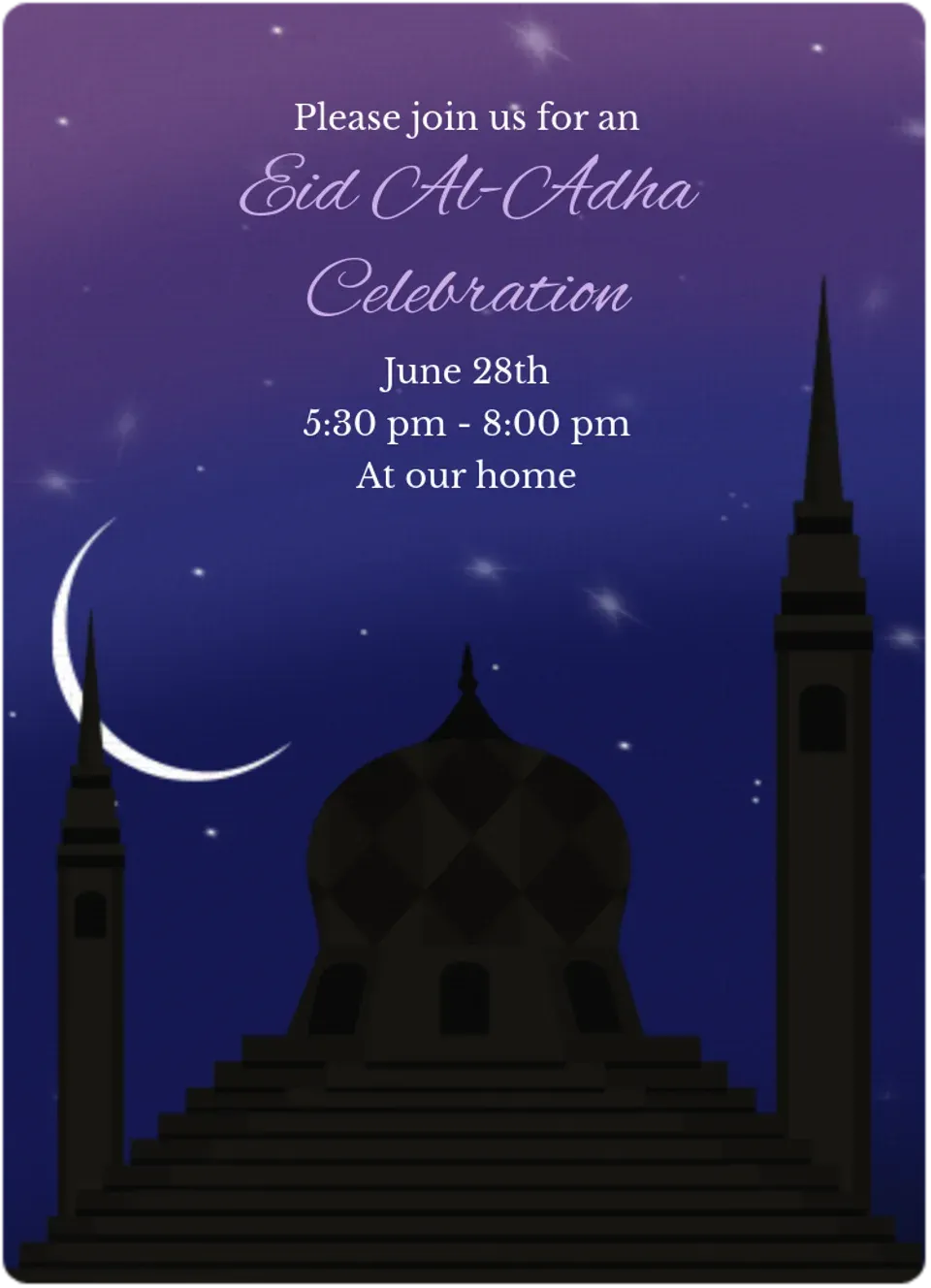 Silhouette Moon & Stars card