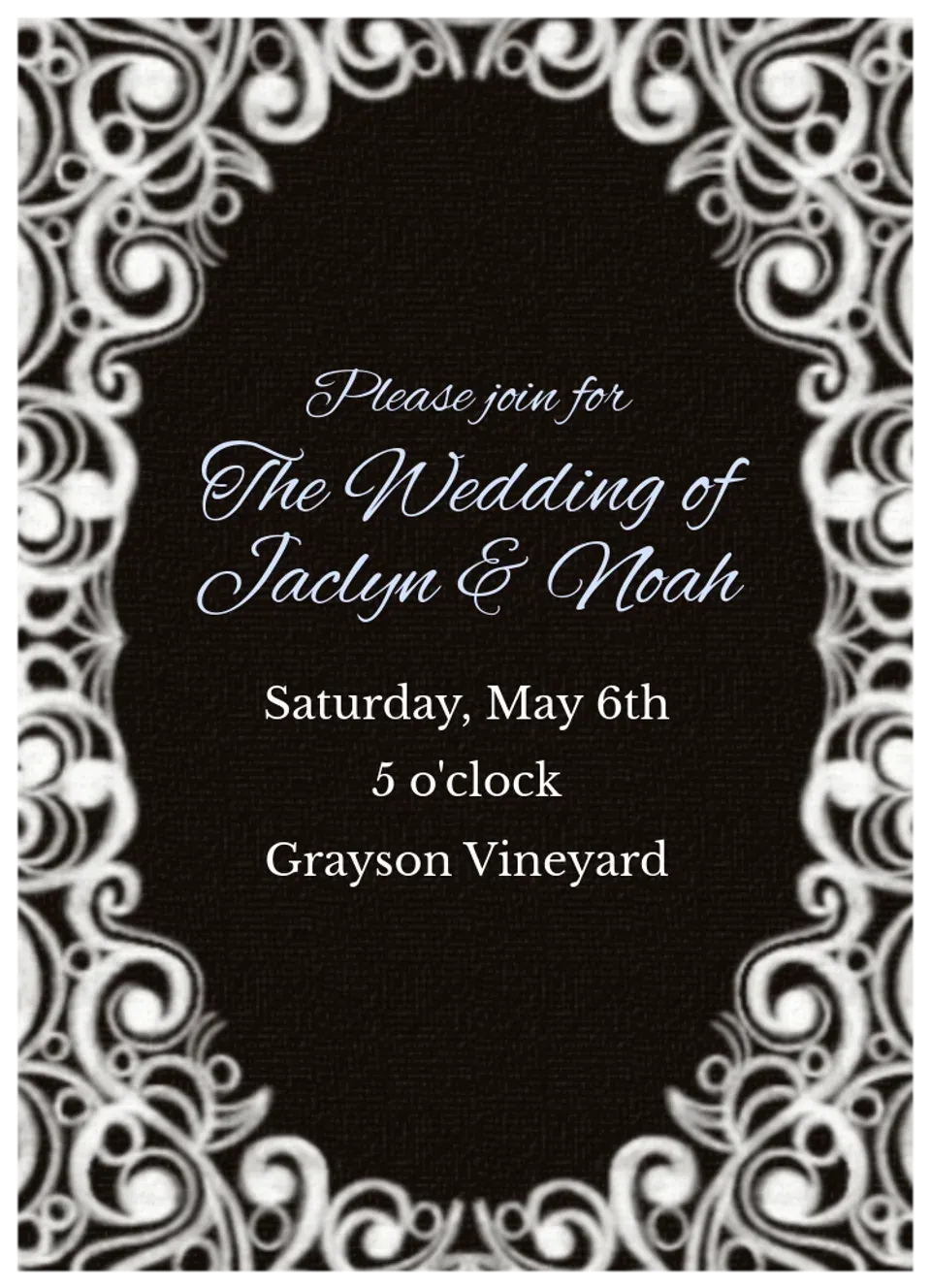 Chalkboard Lace card