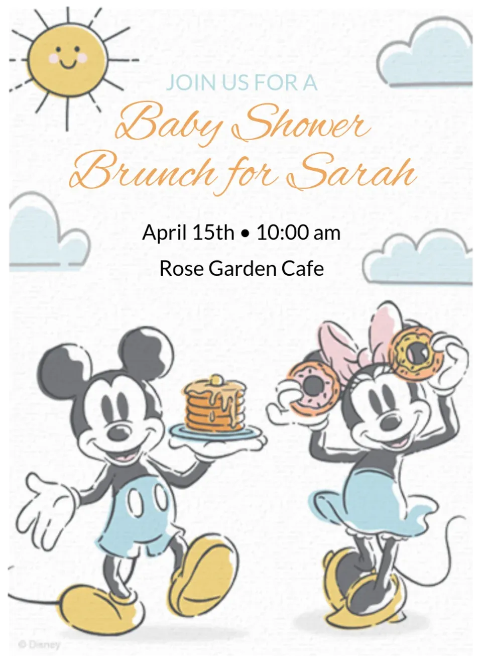 Mickey & Minnie Brunch card