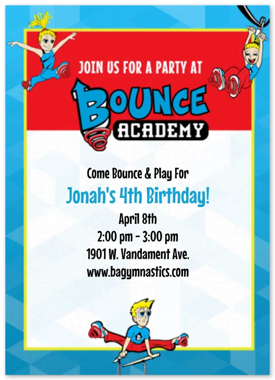 Bounce Academy card