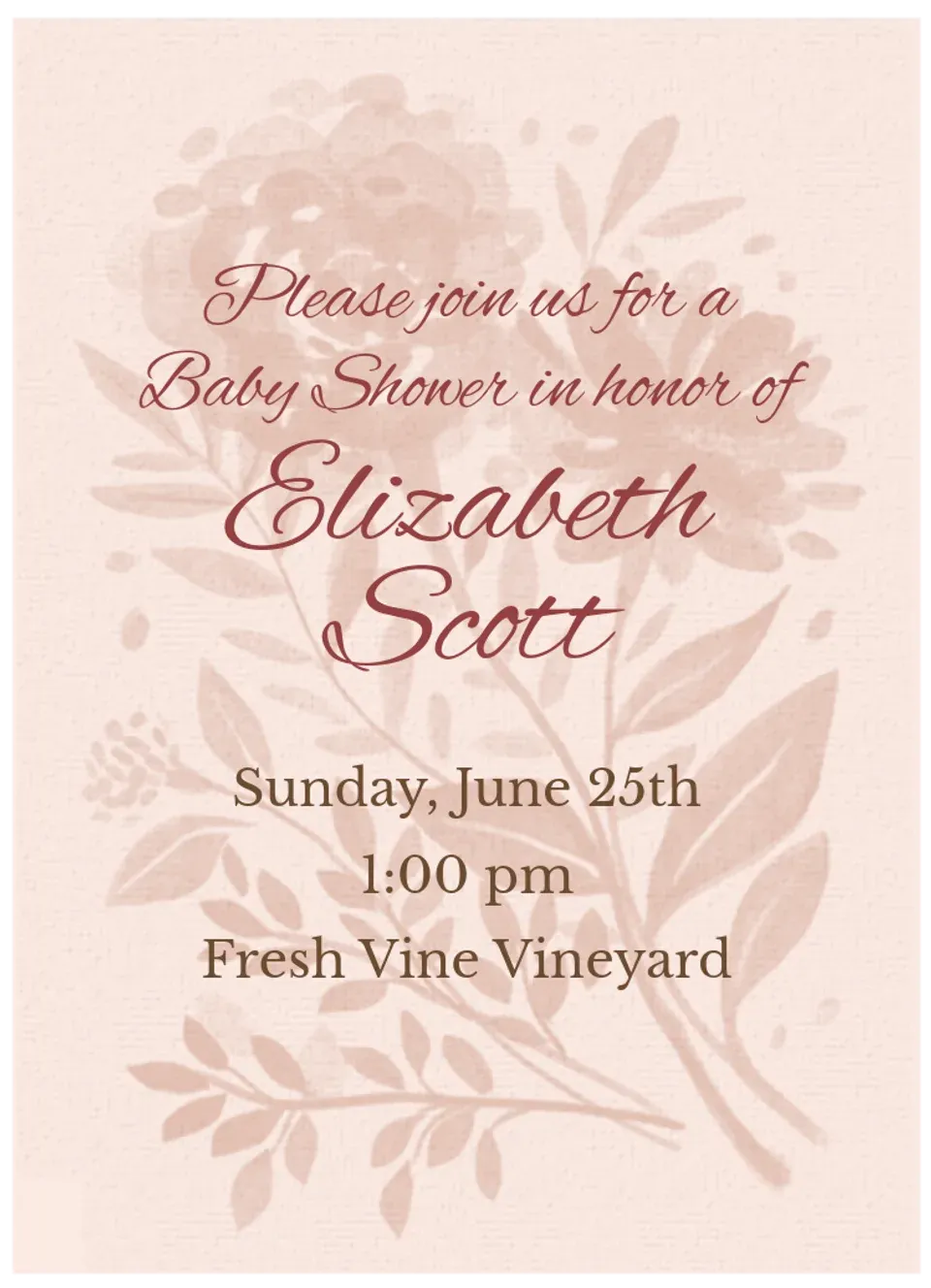 Neutral Floral Baby card