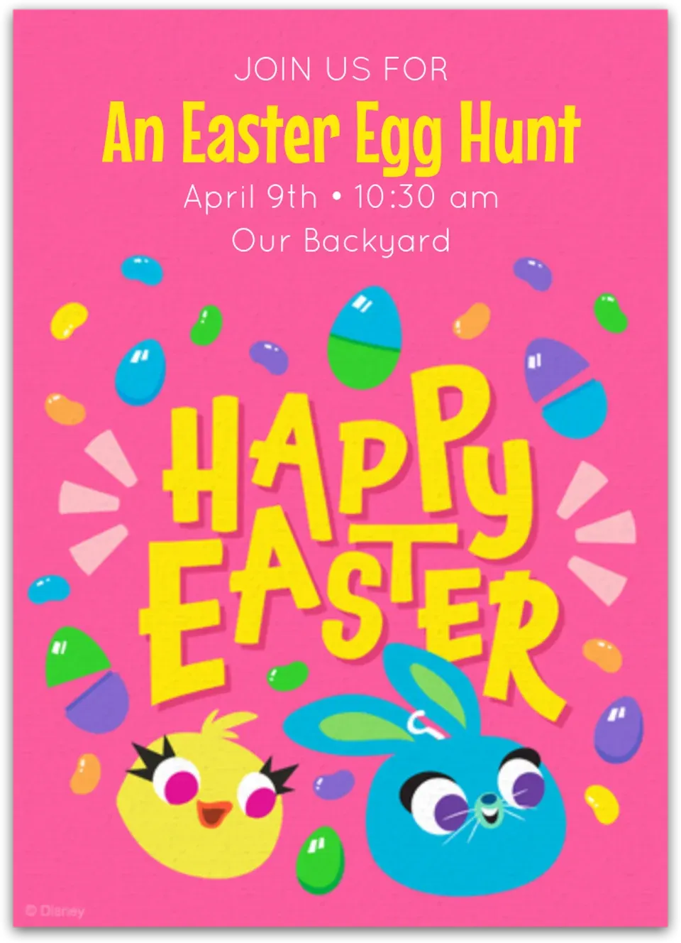 Duck & Bunny Easter card