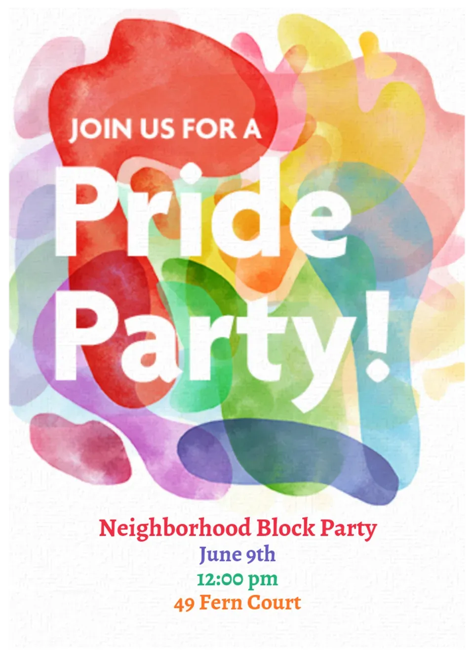 Rainbow Watercolor card