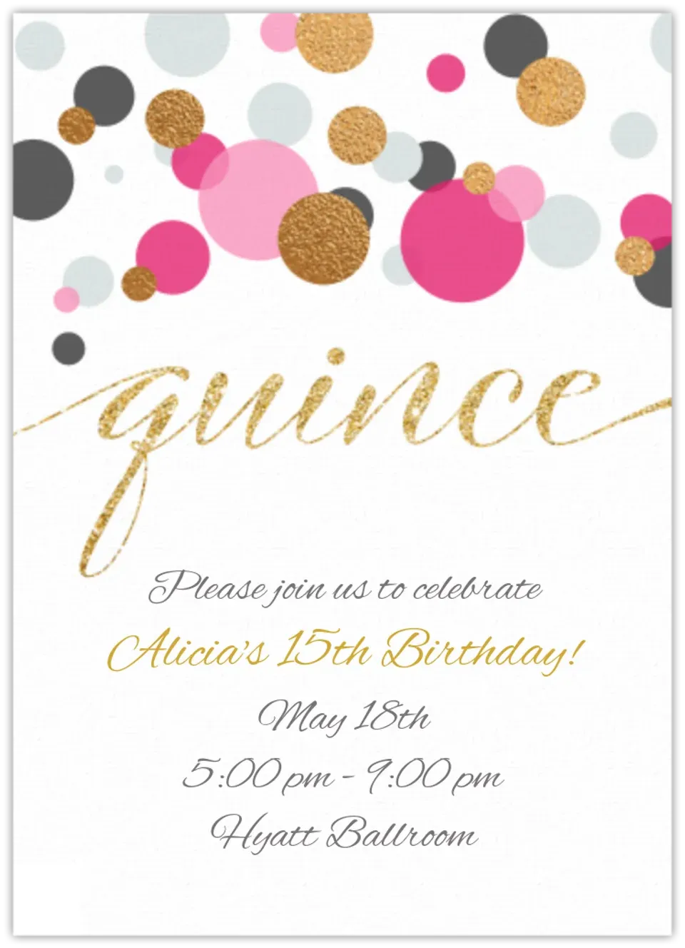 Quinceañera Elegante card