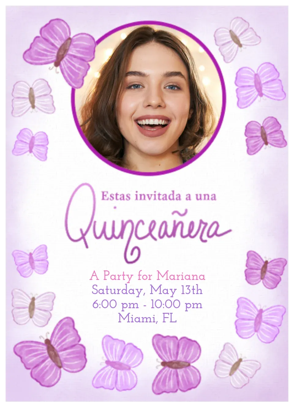 Quinceañera Photo card