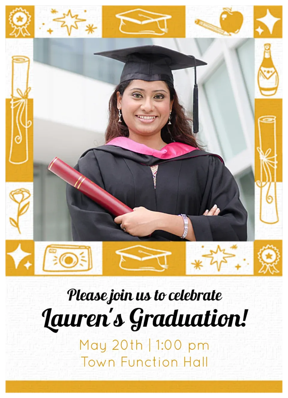 Gold Grad Frame card