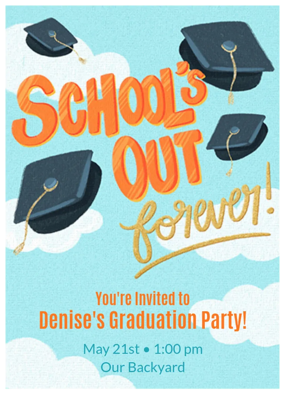 School's Out Clouds card