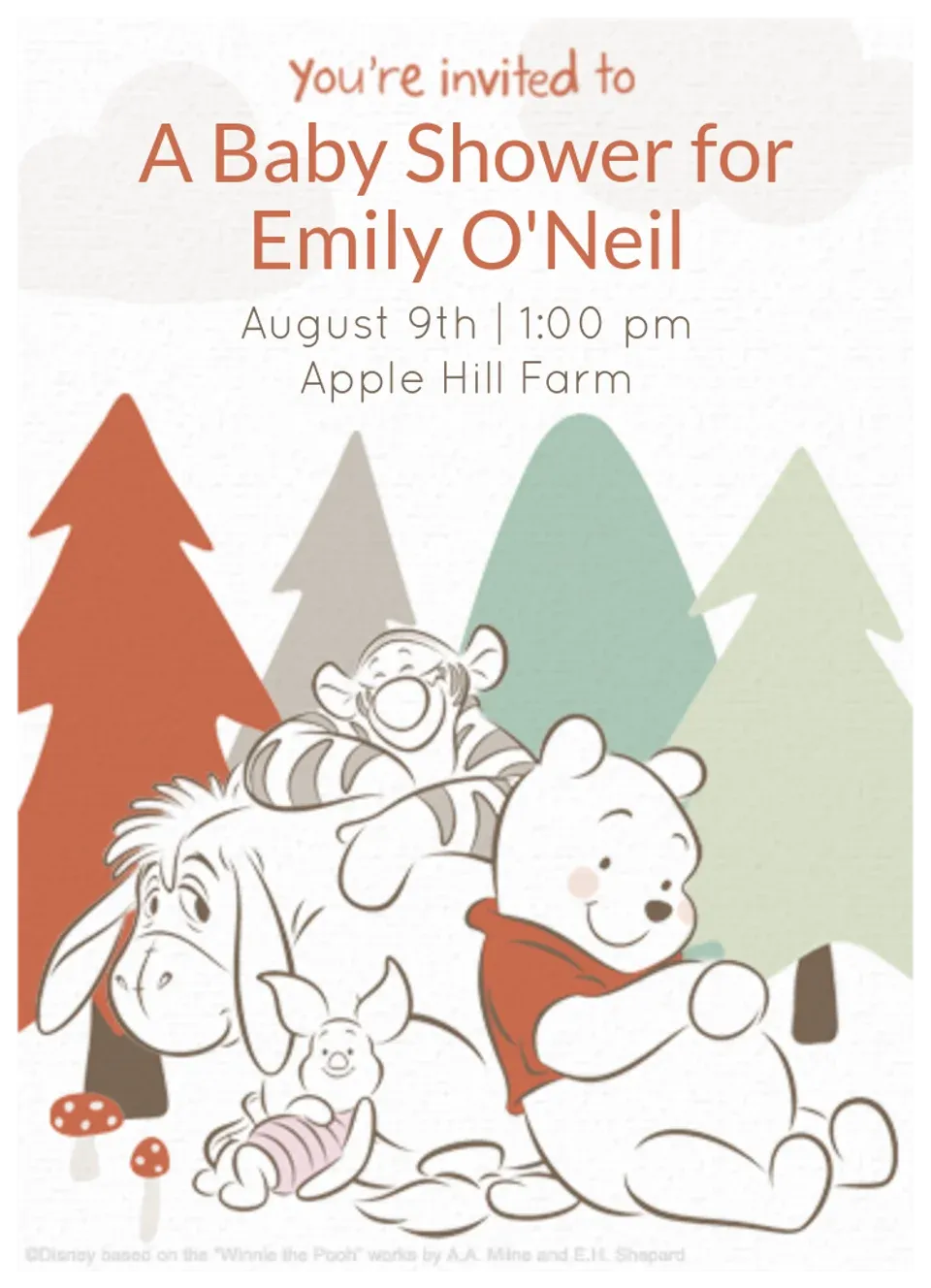 Winnie the Pooh Baby  card