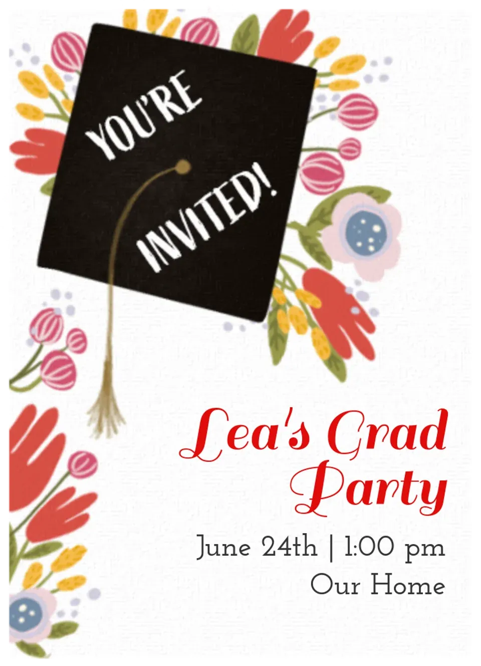 Graduation Cap Floral card