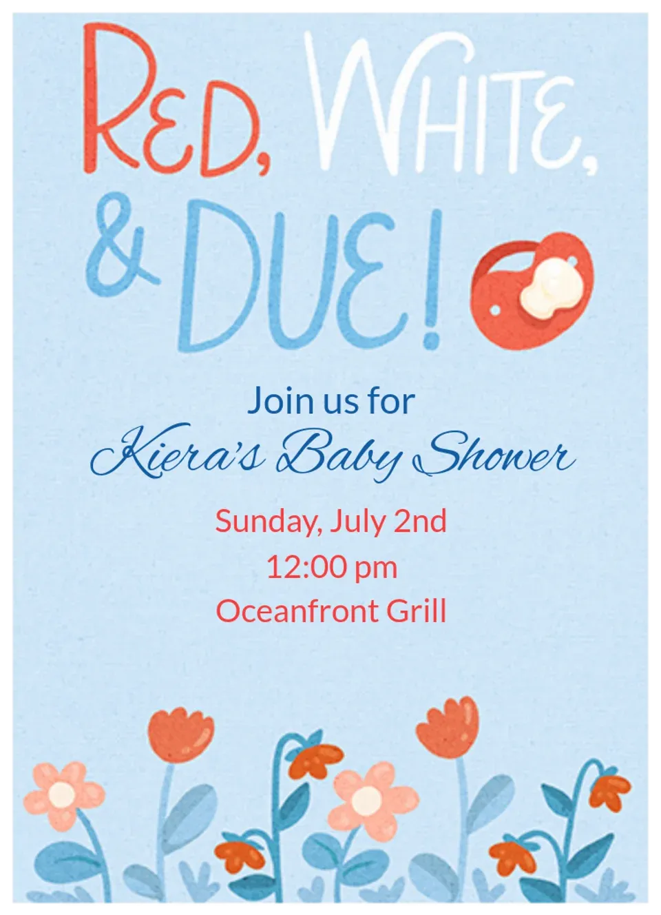 Red White & Due card