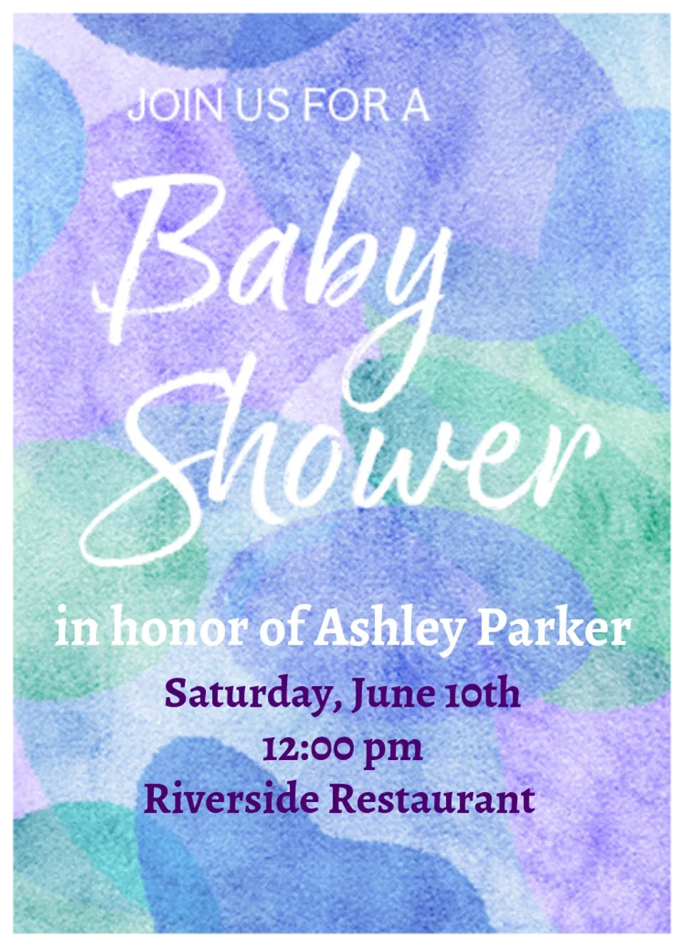 Watercolor Shower card