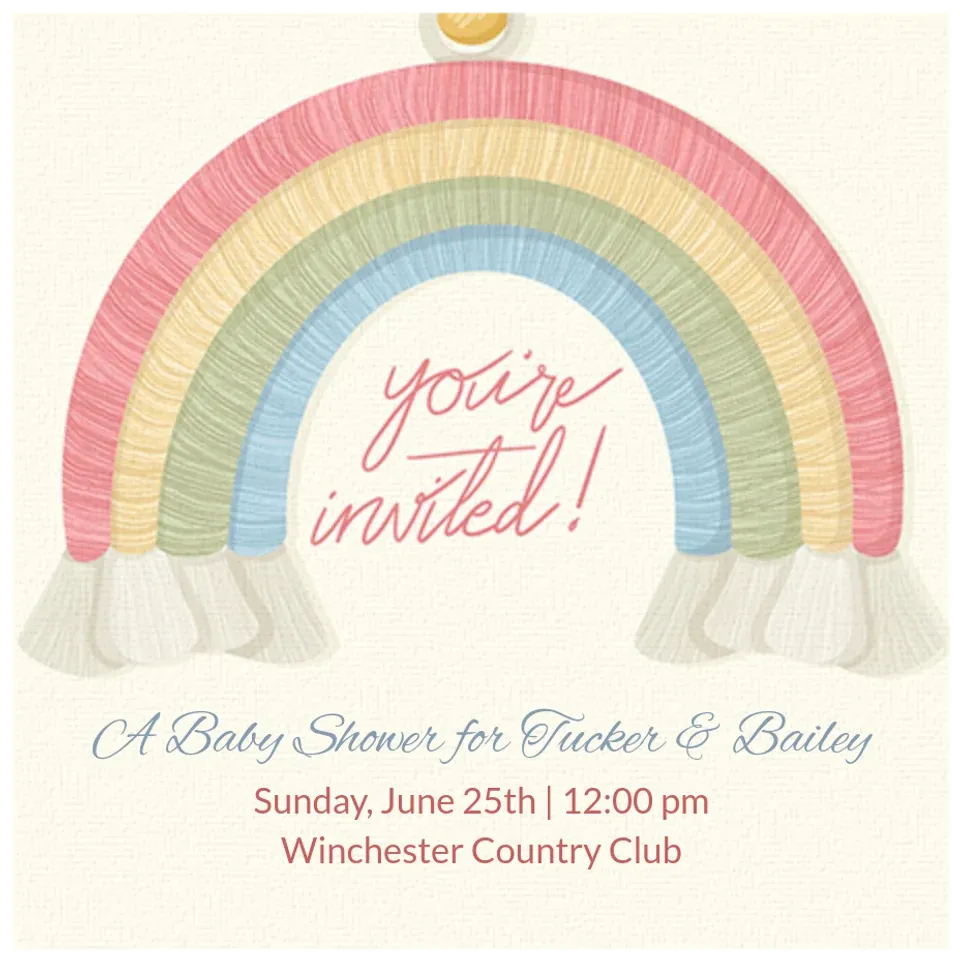 Baby Rainbow Tassel card