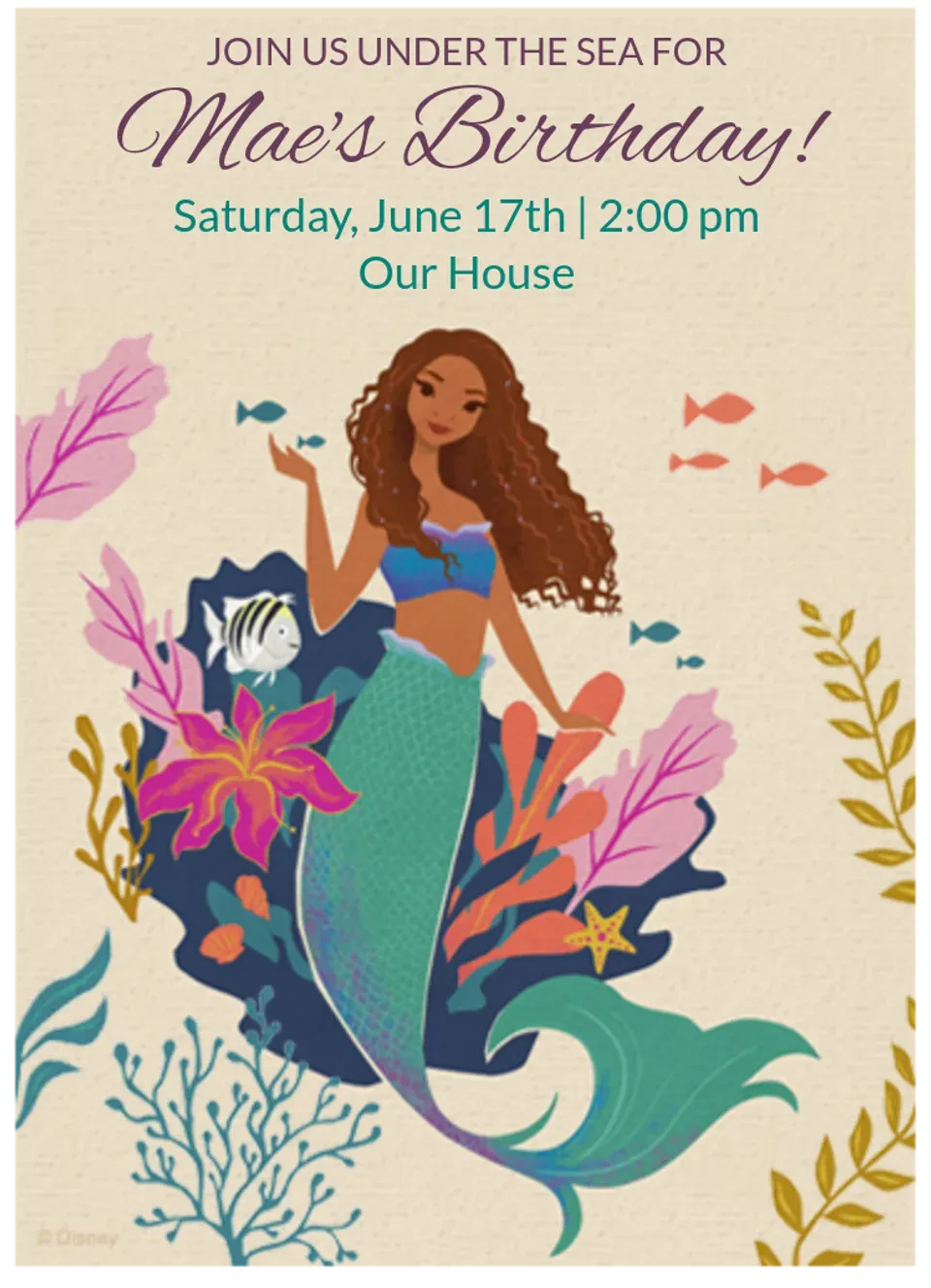 Under the Sea Ariel card