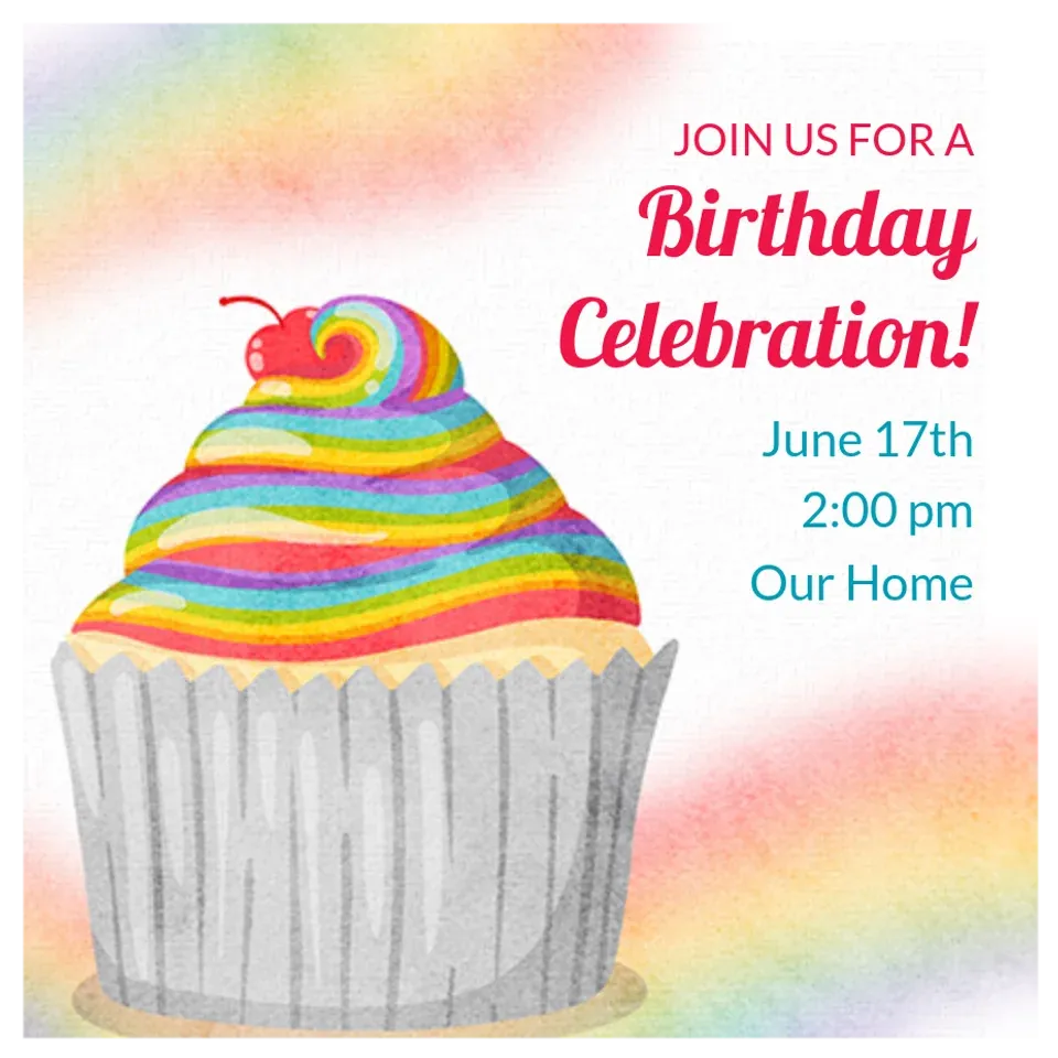 Rainbow Cupcake card