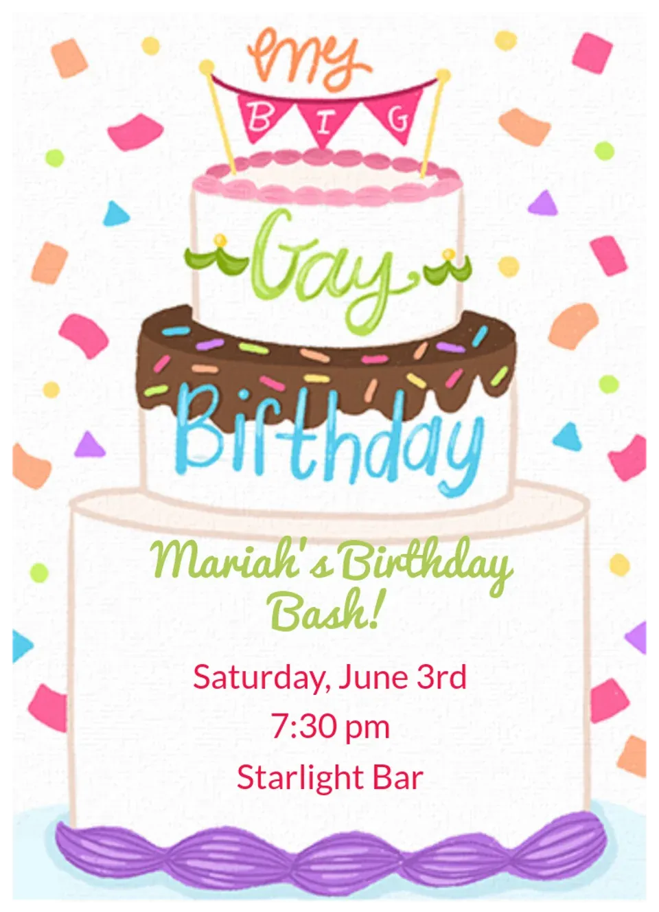 Big Gay Birthday card