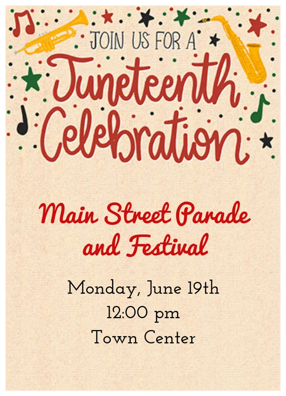 Juneteenth Music card