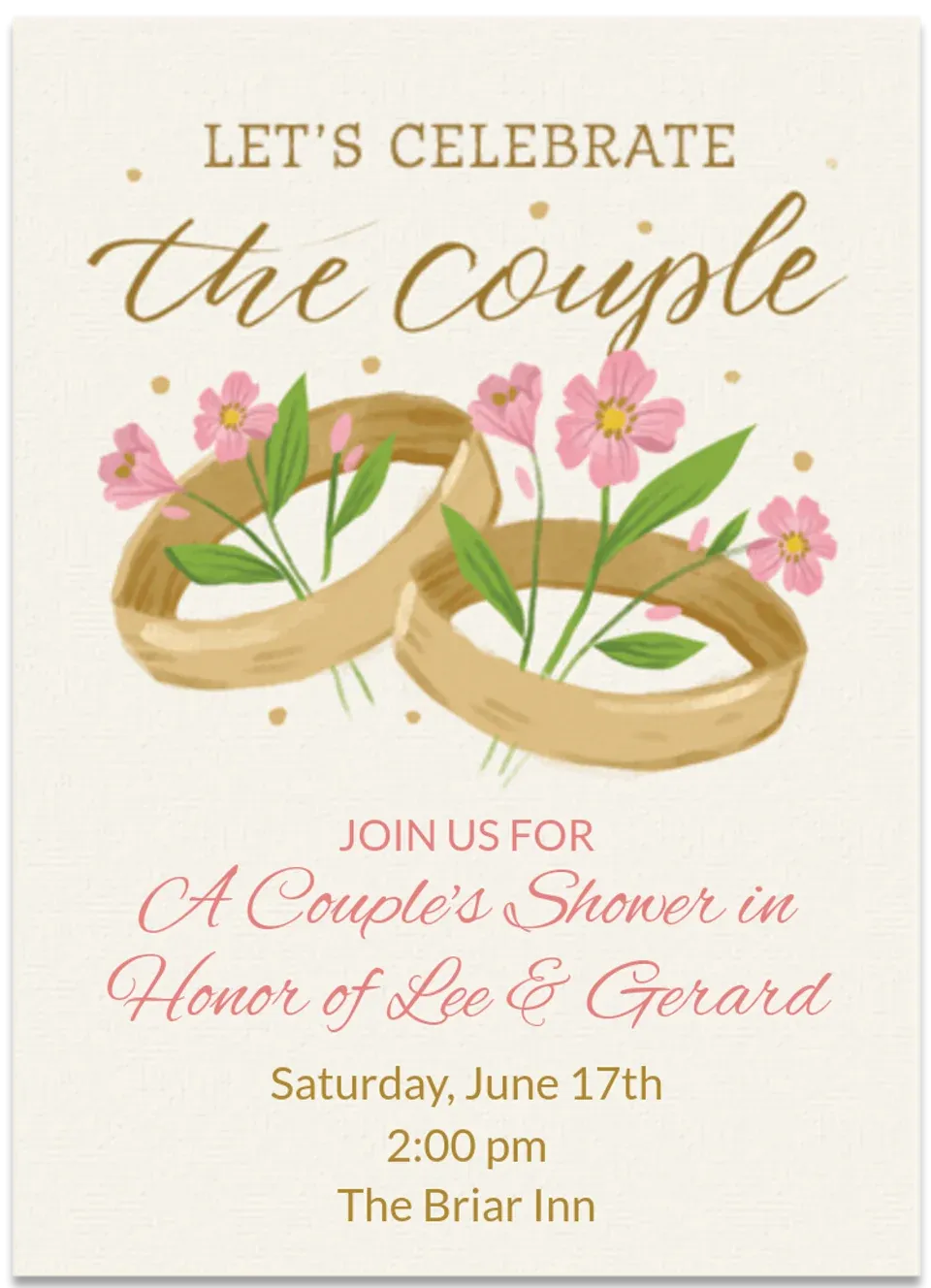 Couple's Shower Rings card