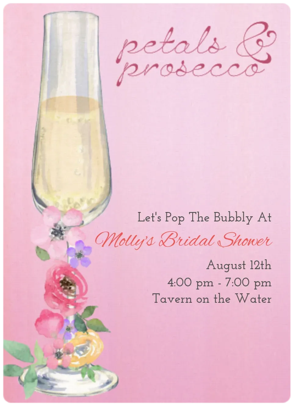 Petals & Prosecco card