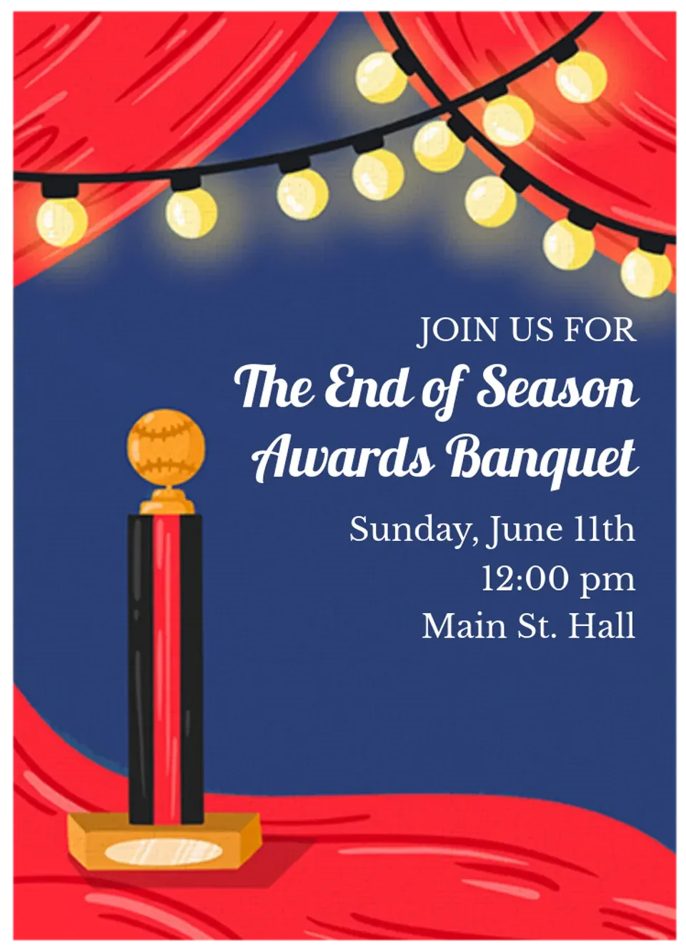 Baseball Banquet card