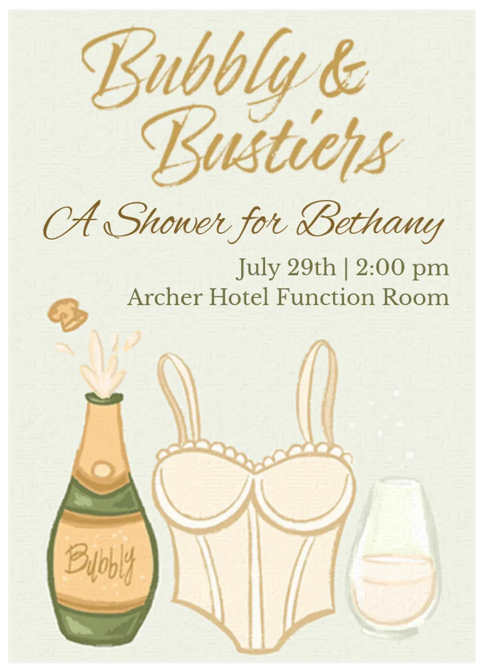 Bubbly & Bustiers card