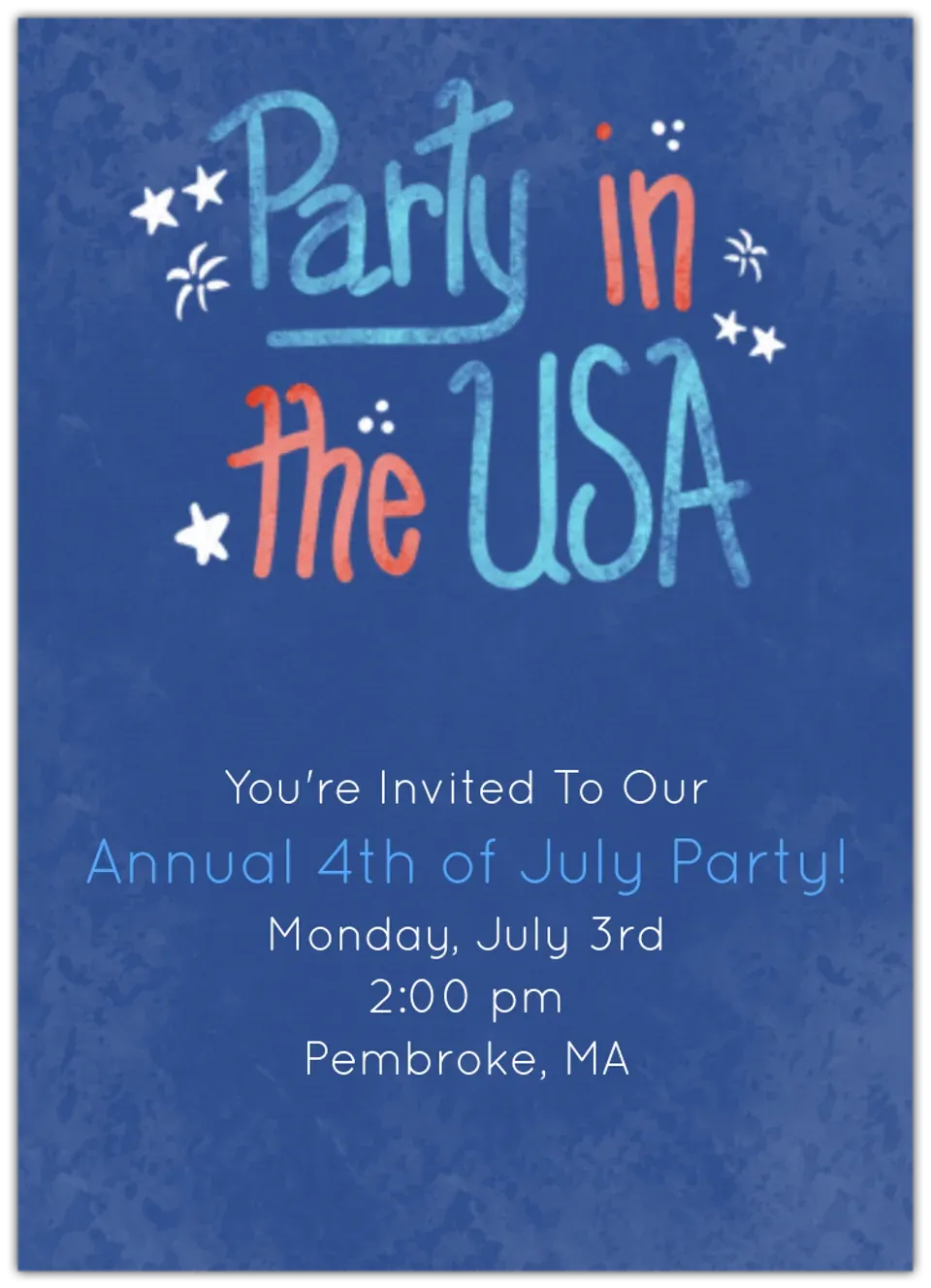 Party in the USA card