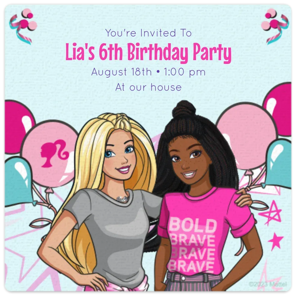 Barbie | Birthday Balloons card